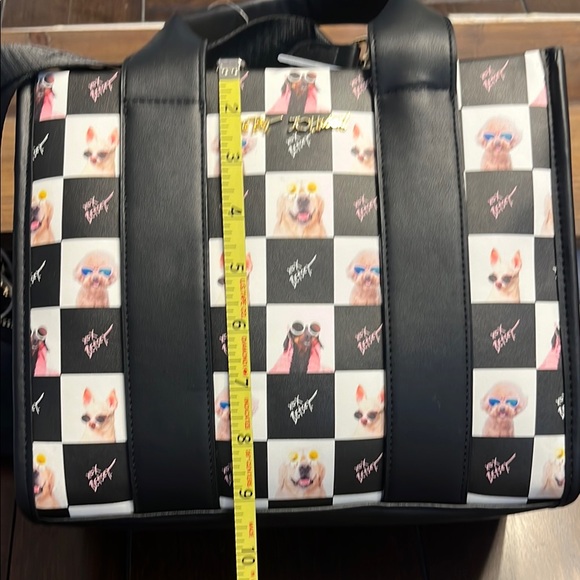 Betsey Johnson Black and Multicolor Dog Print Tote - Picture 11 of 13